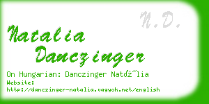natalia danczinger business card